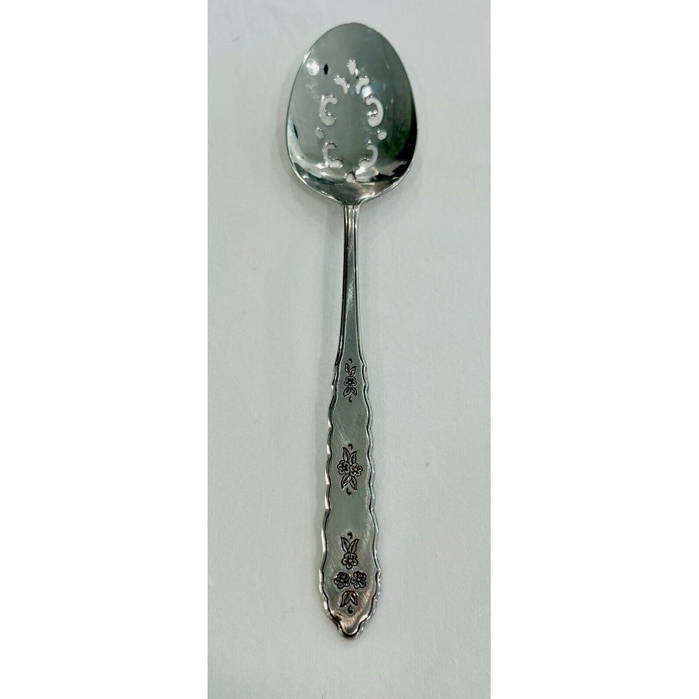 Oneida  Serving Spoon FLORAL‎ BOUQUET Stainless Distinction Silverware Flatware
